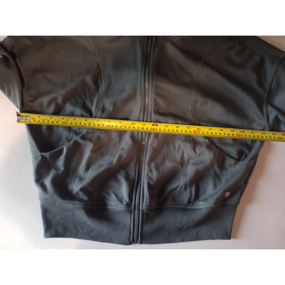 Apana Full Zip Hoodie Jacket Thumb Holes Athleisure Gray Size L - Picture 5 of 6